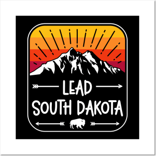 Lead South Dakota Vintage Mountain Sunset Posters and Art